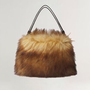 A.L.C. Arden Brown and Tan Faux Fur Handbag